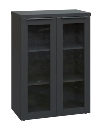 SIN 3 - 8S kancelářská skříň, 2-dveřová/prosklená, 1120x800x400, antracit